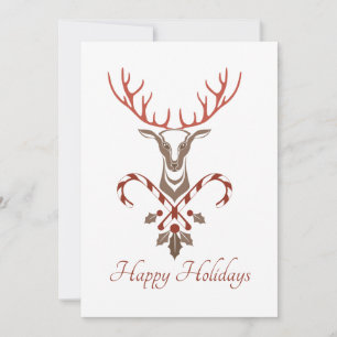Carte de Noël Cerfs et Sucres de canne