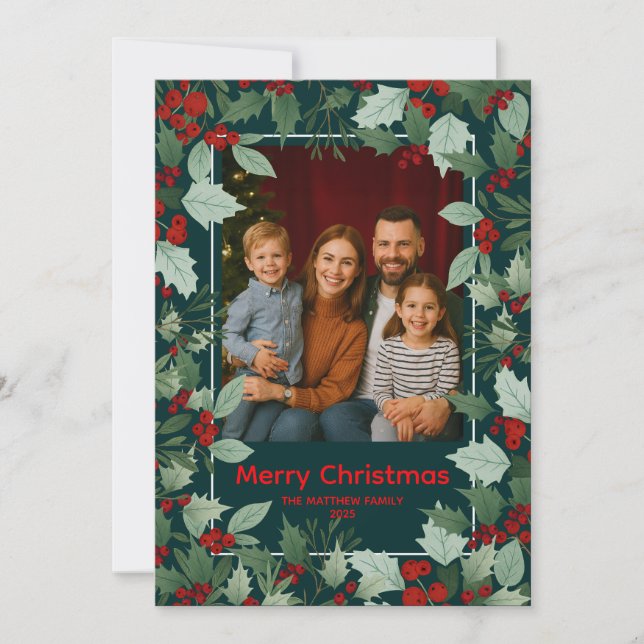 Carte de Noël Chaleureuse pour la Famille (Devant)