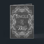 Carte de Noël Chalkboard Personnalisé Jingle tout<br><div class="desc">Carte de Noël en tableau noir avec texte intérieur personnalisé pour envoyer une carte personnelle, élégante et tendance à votre famille et à ceux qui vous sont chers. Design élégant et festif avec la citation de Noël "Jingle all the Way" sur la texture vintage du tableau noir. Le texte intérieur...</div>