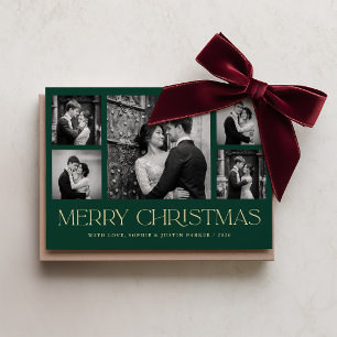 Carte de Noël Champagne Evergreen Grille de Phot