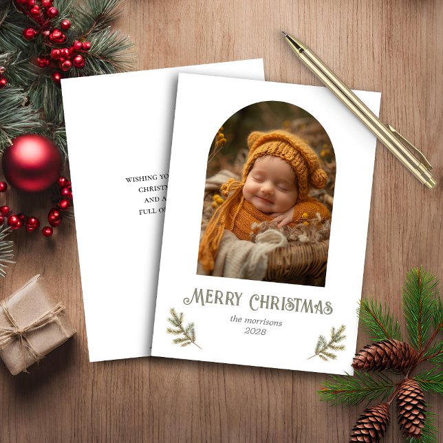 Carte de Noël champêtre en bois rustique à petit b (Créateur téléchargé)