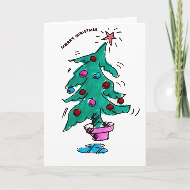 Carte de Noël chancelante de Joyeux Noël (Devant)