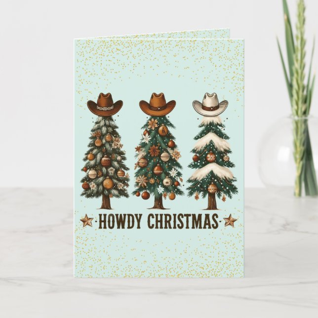 Carte de Noël charmante de cow-boy (Devant)
