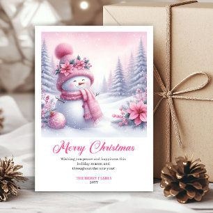 Carte de Noël charmante et éditable de bonhomme de