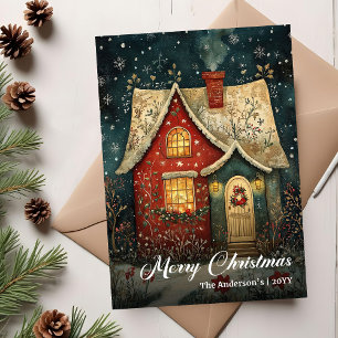 Carte de Noël charmante et vintage pour une joie n