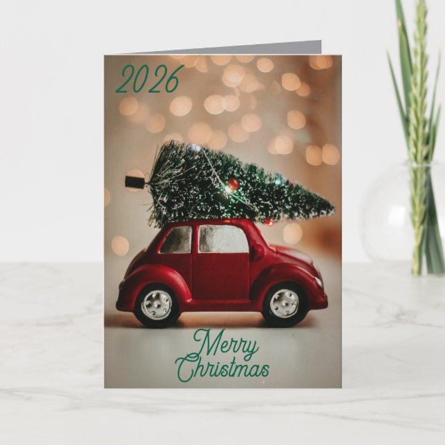 Carte de Noël charmante pliée Design de vacances (Devant)