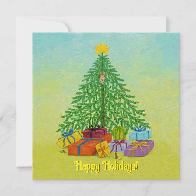 Carte de Noël Chat et Souris (Devant)