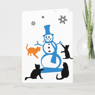 Carte de Noël Chat "Marcher dans une Wonderland d'