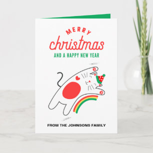 Carte de Noël Chat, Personnalisez la carte de Nouv