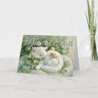 Carte de Noël Chat Souris Paix sur Terre Héritage
