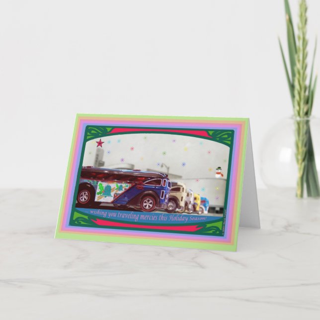 Carte de Noël chaude d'autobus de Surfin'S'Cool de (Devant)