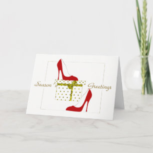 CARTE DE NOËL, CHAUSSURES ROUGES MODE SALUENT