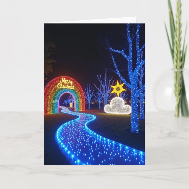 Carte de Noël Chemin de Lumière Bleue (Devant)
