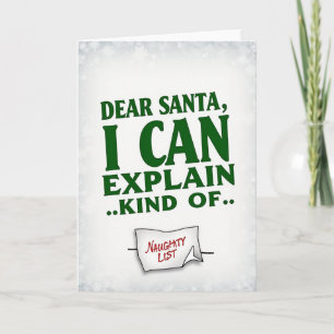 Carte de Noël Cher Père Noël Je peux expliquer en