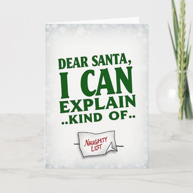 Carte de Noël Cher Père Noël Je peux expliquer en  (Devant)