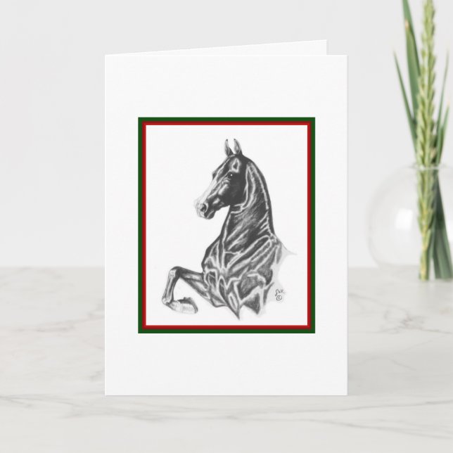 Carte de Noël Cheval Saddlebred (Devant)