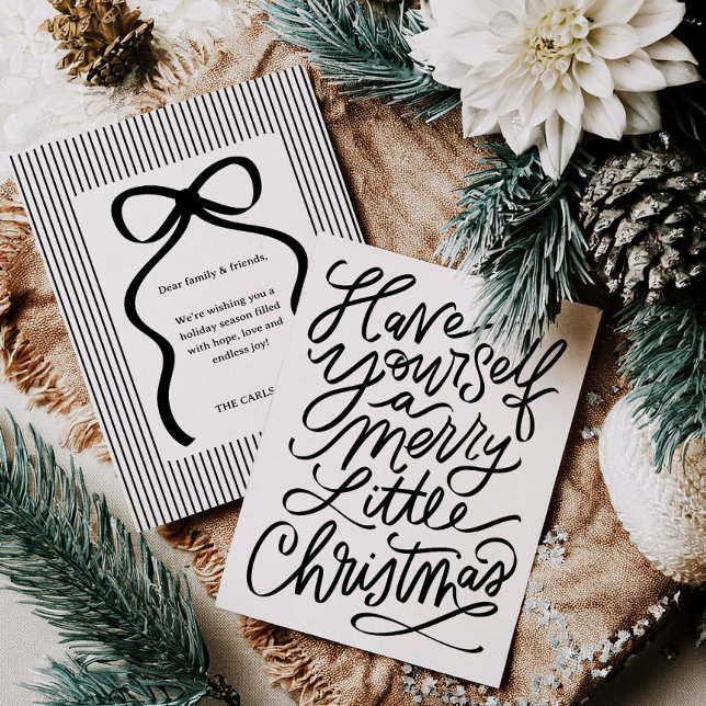 Carte de Noël Chic à Lettres Manuscrites (Créateur téléchargé)