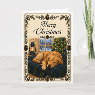 Carte de Noël - Chien endormi