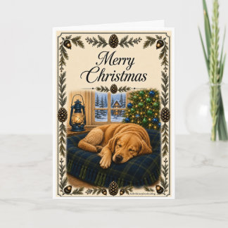 Carte de Noël - Chien endormi
