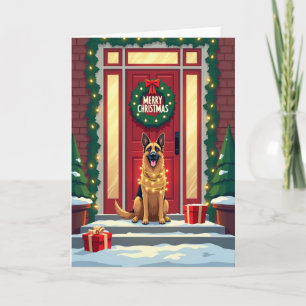 Carte de Noël Chien Lumineux