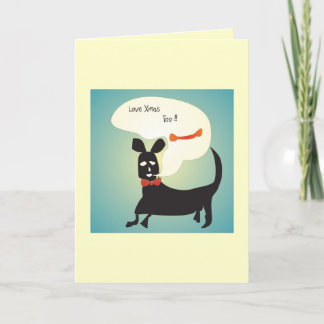 Carte de Noël Chien noir >