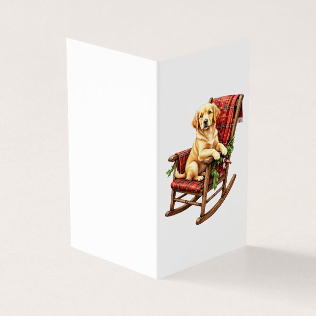 Carte de Noël Chien sur Fauteuil à Bascule (Outside)