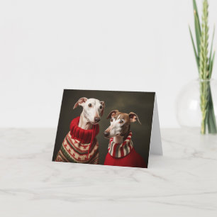 Carte de Noël Chiens Whippet