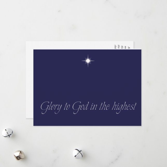 Carte de Noël chrétienne Belle Simple (Devant/Arrière en situation)