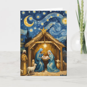 Carte de Noël chrétienne de la Nativité sous la nu