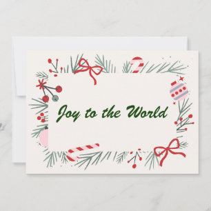 Carte de Noël chrétienne élégante 'Joie au Monde'