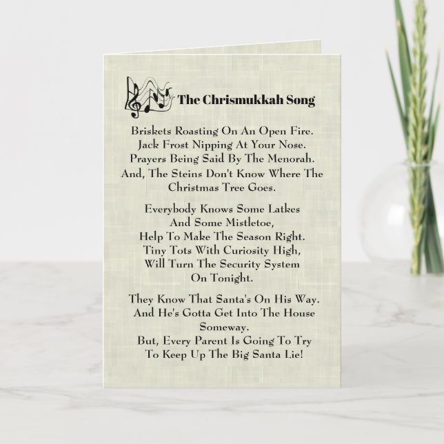 Carte de Noël Chrismukkah Song (Devant)