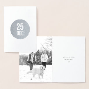 Carte de Noël circulaire minimale Silver Foil 25
