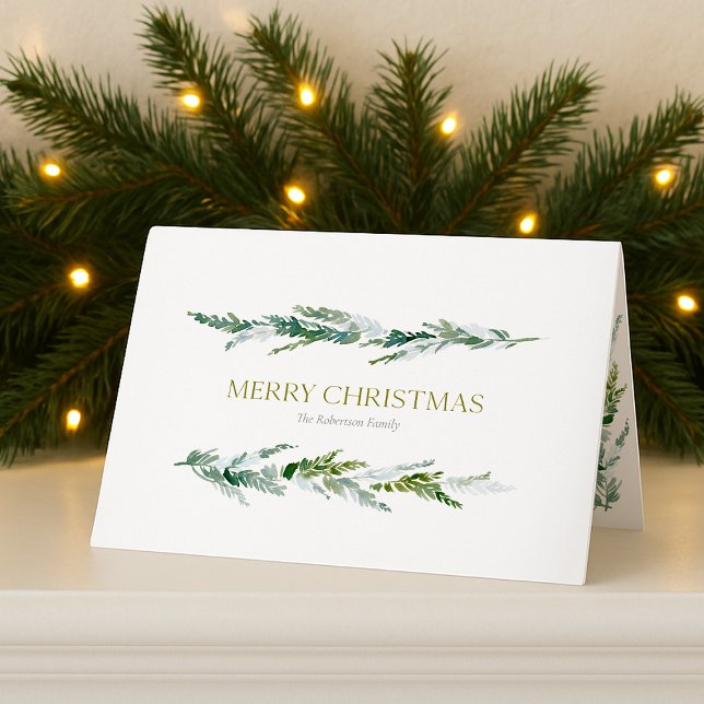 Carte de Noël Classique à la Verdure d'Hiver  (Créateur téléchargé)