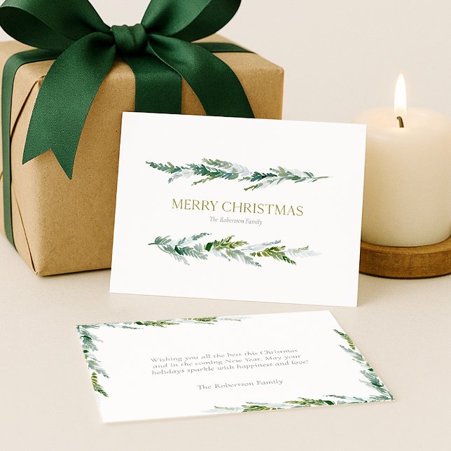 Carte de Noël Classique à la Verdure d'Hiver  (Créateur téléchargé)