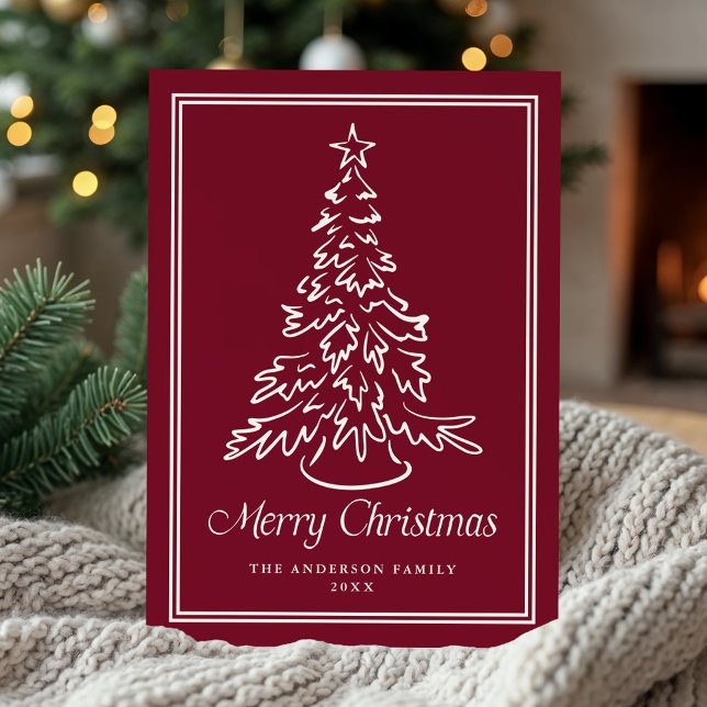 Carte de Noël Classique au Cranberry sans Photo (Créateur téléchargé)