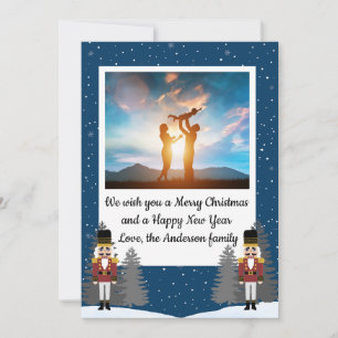 Carte de Noël classique avec photo et casse-noiset