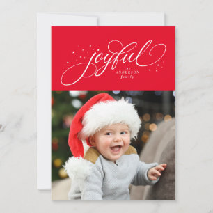 Carte de Noël classique et joyeuse rouge pour les