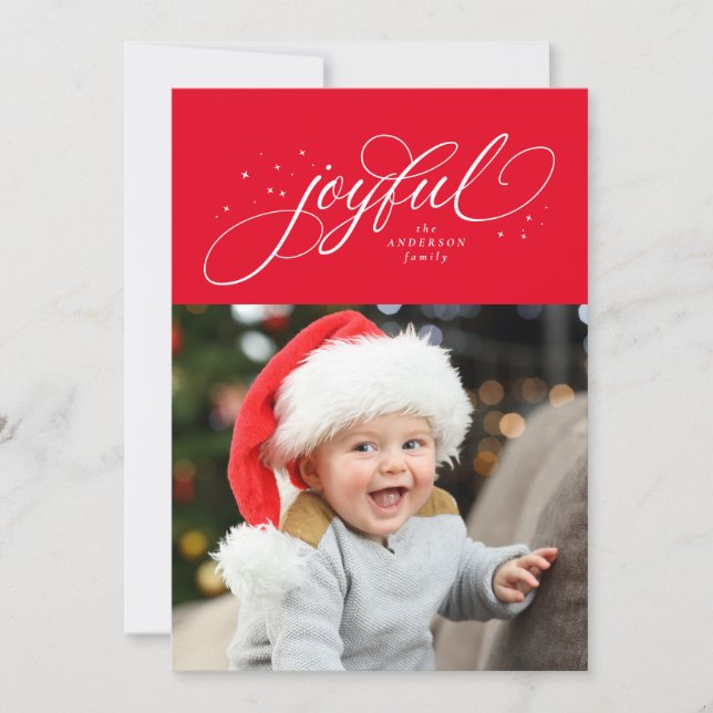 Carte de Noël classique et joyeuse rouge pour les  (Devant)