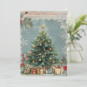 Carte de Noël classique traditionnelle de style vi