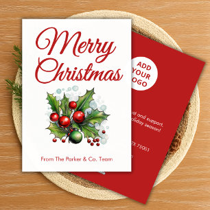 Carte de Noël Clean Script Ajouter un nom de soc