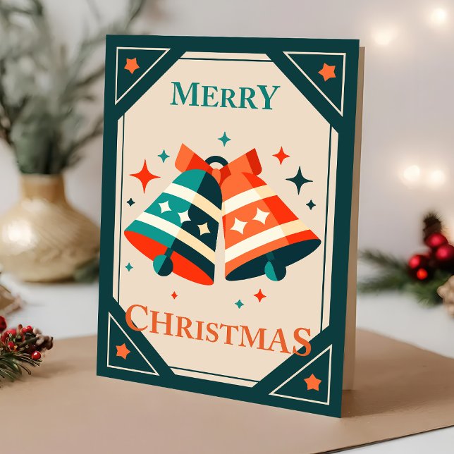 Carte de Noël - Cloches et étoiles de Noël (Créateur téléchargé)