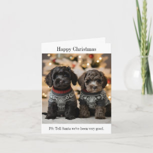 Carte de Noël Cockapoo Puppies