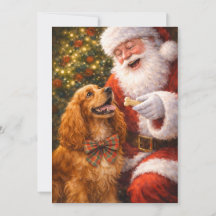Carte de Noël Cocker Spaniel – Charlie avec le Pèr
