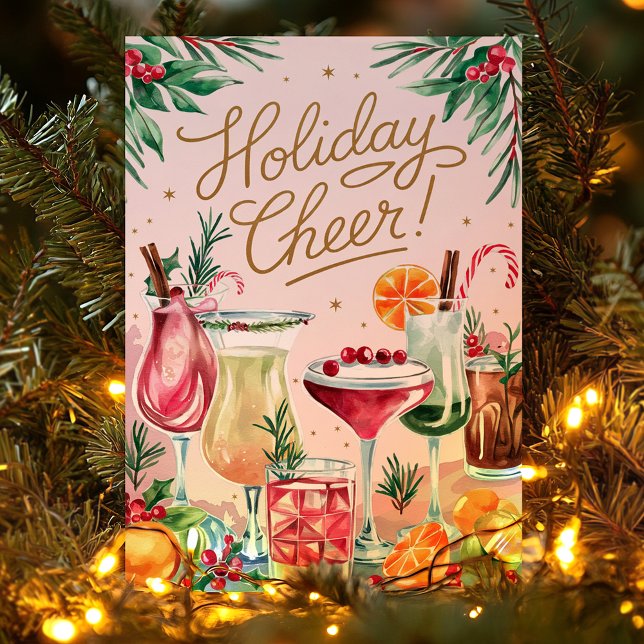 Carte de Noël Cocktail Fête Joyeuse (Créateur téléchargé)