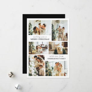Carte de Noël Collage de Photos de Famille en Typo