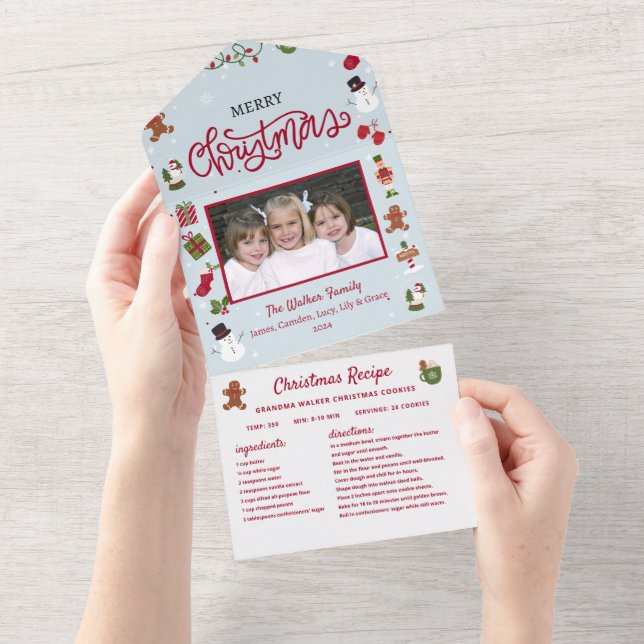 Carte de Noël Collage de recettes Photo de Noël (Déchirure)