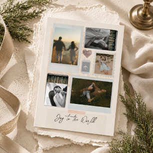 Carte de Noël Collage de Voyage Familial « Joyeux
