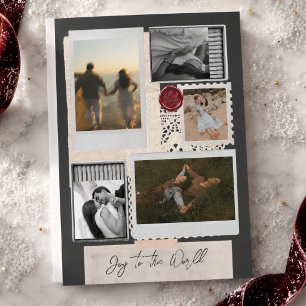 Carte de Noël Collage de Voyage Familial « Joyeux 