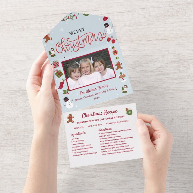 Carte de Noël Collage Recette Photo Noël (Déchirure)