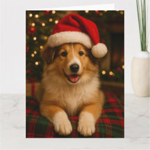 Carte de Noël Collie
